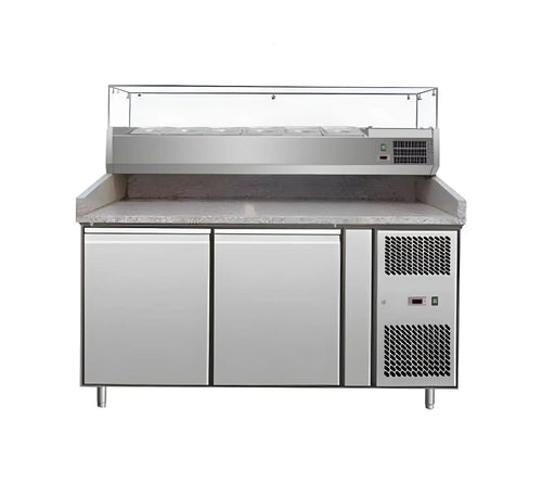 THS Pizza Refrigerated Counter, Cpty 560 L, 680 W, 202 x 80 x 82 + 60 cm
