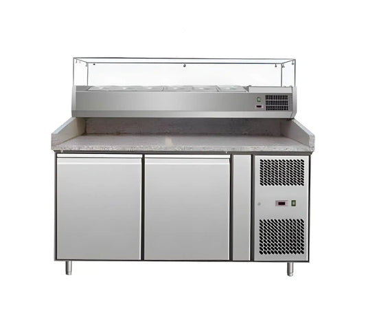 THS Pizza Refrigerated Counter, Cpty 560 L, 680 W, 202 x 80 x 82 + 60 cm