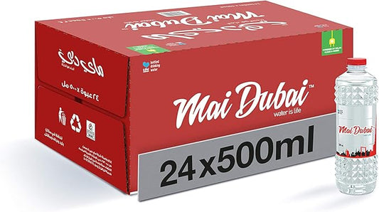 Mai Dubai Bottled Water Box 500ml, Pack of 24 x 25 Carton