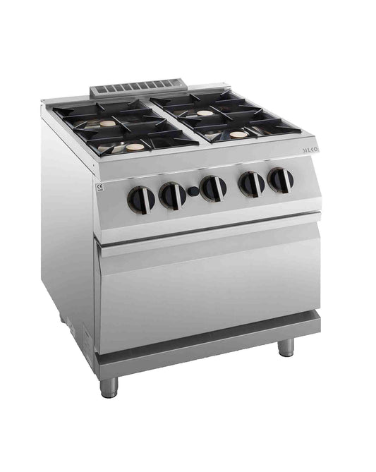 SILKO NECG74F 4 BURNERS GAS RANGE ON GAS OVEN, 80 x 73 x 90 cm