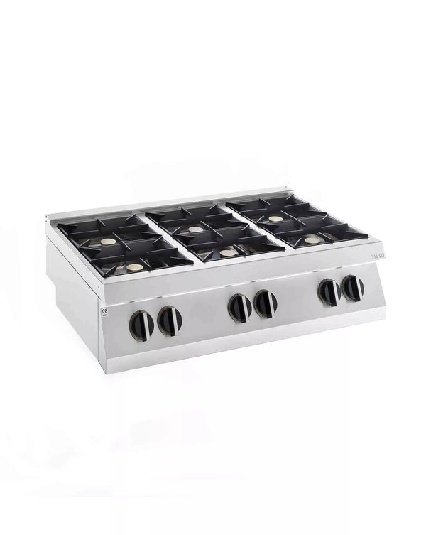 SILKO NECG76T 6 BURNER GAS RANGE ON CANTILEVER, 120 x 73 x 32 cm