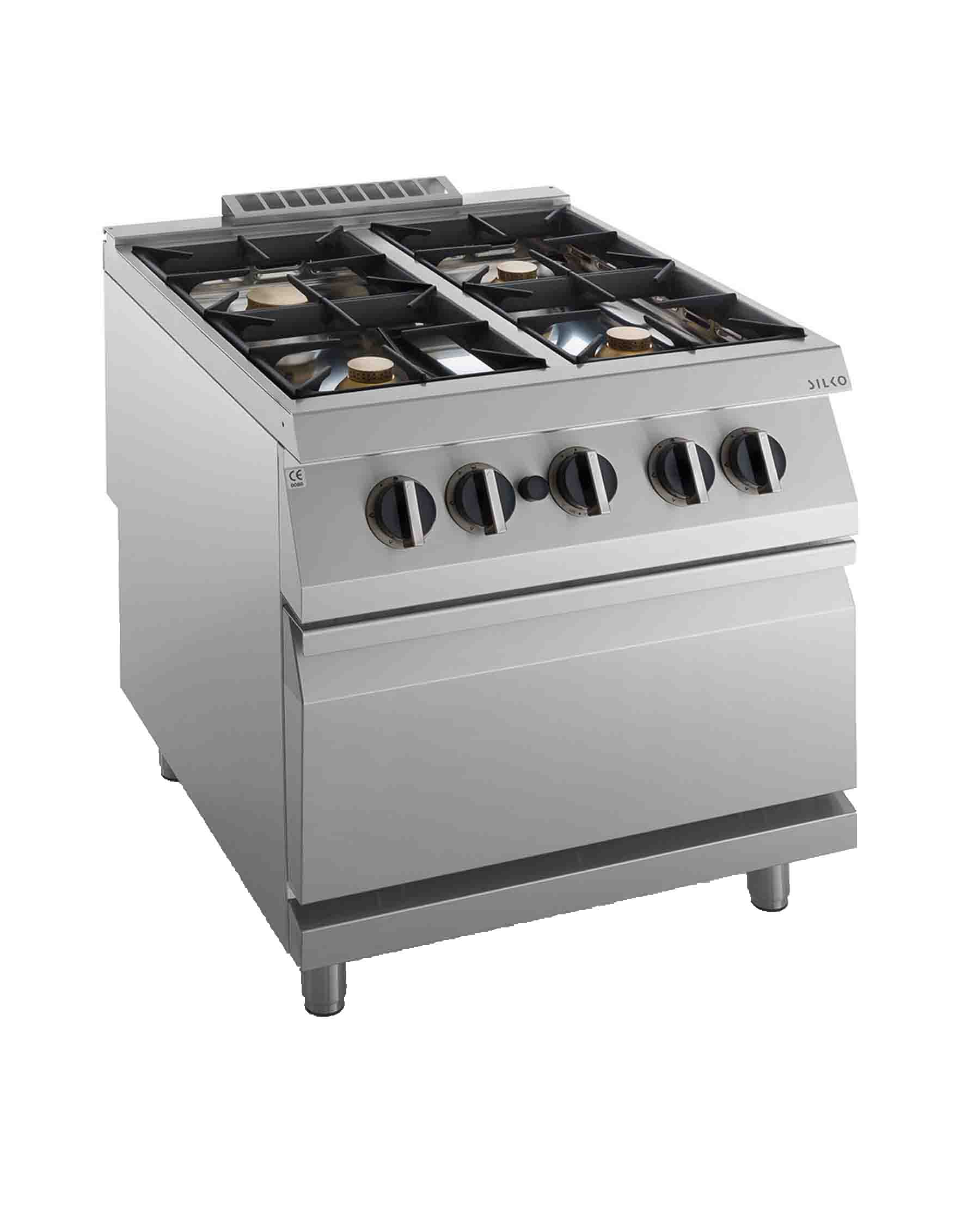 SILKO NECG94F 4 BURNERS GAS RANGE ON GAS OVEN, 80 x 90 x 90 cm