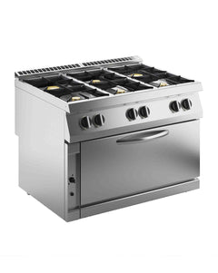 SILKO NECG96H 6 BURNER GAS RANGE ON GAS MAXI OVEN, 120 x 90 x 90 cm