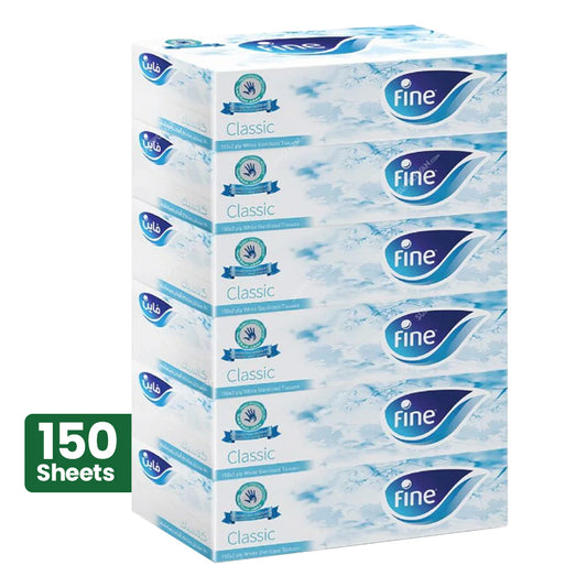 Fine Facial Tissue 2-Ply 150sheet, 6 x 5 Pack