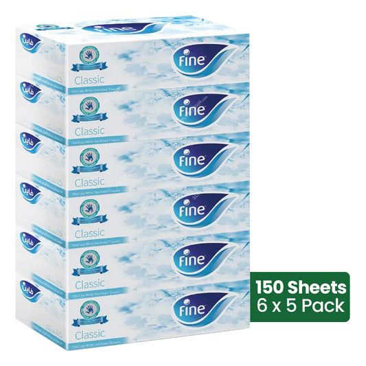 Fine Facial Tissue 2-Ply 150sheet, 6 x 5 Pack