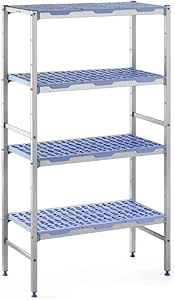 Tournus PLB1494 4-Tier Epoxy Shelving Unit, 149.4x40x175 cm