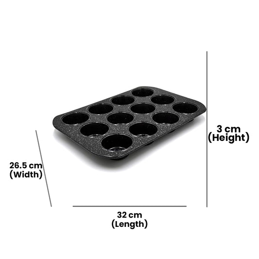 PRESTIGE PR48754 GRANITE 12 CUP DEEP MUFFIN TIN