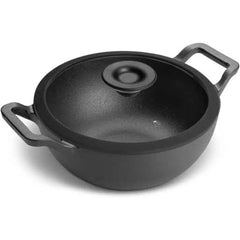 PRESTIGE PR48895 CAST IRON DEEP KADAI WITH GLASS LID, 24 cm DIAMETER