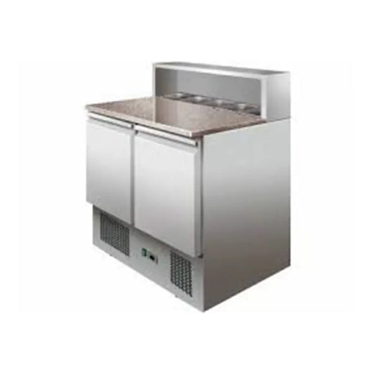 Symbol PS900 Stainless Steel Saladette with Topping Granite Two Door, 90x70x85cm