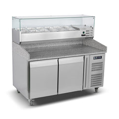 Symbol PZ2600TN/380 Stainless Steel Pizza Table with Topping Granite Top 150cm