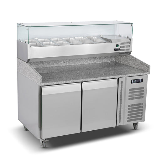 Symbol PZ2600TN/380 Stainless Steel Pizza Table with Topping Granite Top 150cm