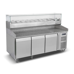 Symbol PZ3600TN/380 Stainless Steel Pizza Table with Topping Granite Top 200cm