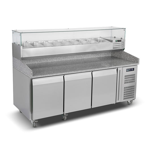 Symbol PZ3600TN/380 Stainless Steel Pizza Table with Topping Granite Top 200cm