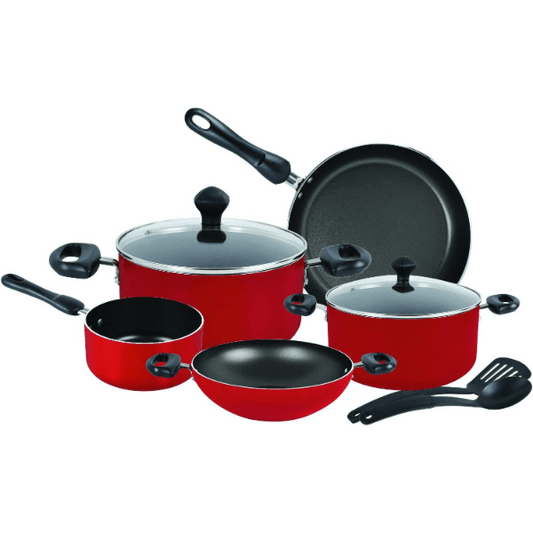 Prestige PR21569 9Pcs Aluminum Non-stick Cookware Set Induction Red