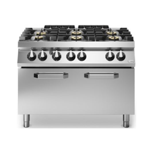 Modular R70/120CFGG Maxi Gas Oven, 6 Burners, Gas Rang Pressed Worktop, 120x73x87 cm