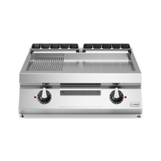 Modular R70/80FTE/LR/T/ Electric griddle 2/3 Smooth 1/3 Ribbed Mild Steel Plate, 80x73x28 cm