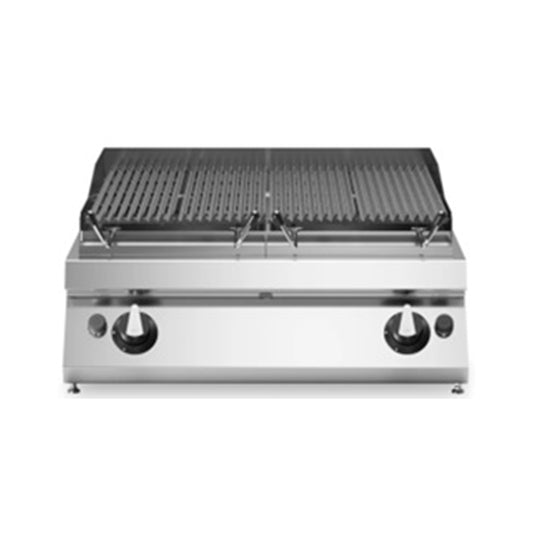 Modular R70/80GRLG/T/ Lava Stone Grill with 2 Cooking Zones, Cast Iron, 80x70x28 cm