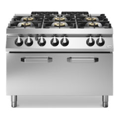 Modular R90/120CFGG Maxi Gas Oven, 6 Burners, 64 kw, 120x90x87 cm.