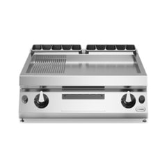 Modular R90/80FTG/LR/T/ Gas Griddle 2/3 Smooth 1/3 Ribbed Mild Steel Plate, 80x90x28 cm