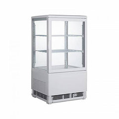 ROTOR RT-58L Tabletop 4 Sided Glass Refrigerated Showcase White, 58L