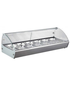 Primo RTR-6 Table Top Hot Glass Display Warmer, 6x 1/3 GN Pan 800W