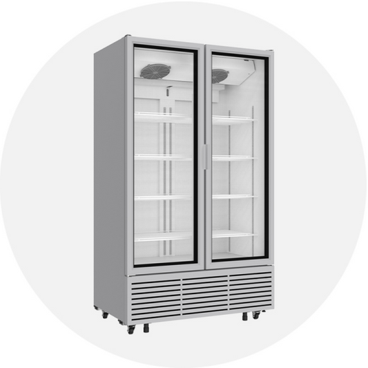 klimasan S1300 TD SLIM WOC Beverage Cooler Hinged Double Door, 120x73.6x200.9cm