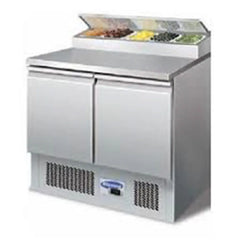 Symbol S900 STD Stainless Steel Saladette Standard with Two Door, 90x70x85cm