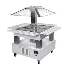 Roller Grill SBC40F REFRIGERATED SQUARE SALAD BAR, 143.5 x 143.5 x 154 cm