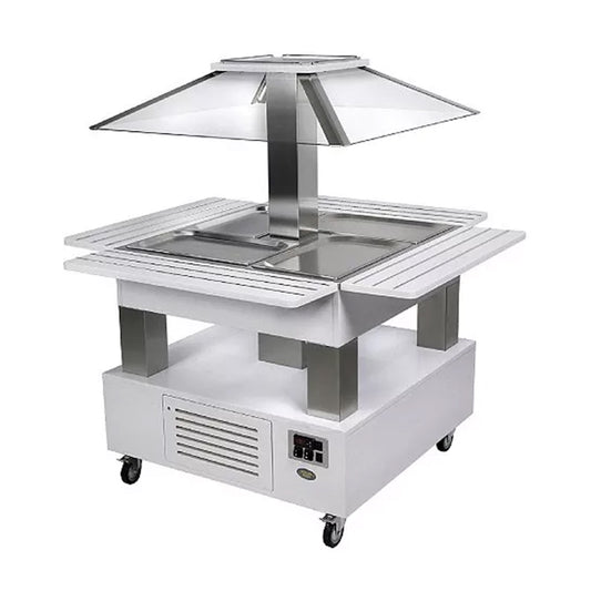 Roller Grill SBC40F REFRIGERATED SQUARE SALAD BAR, 143.5 x 143.5 x 154 cm