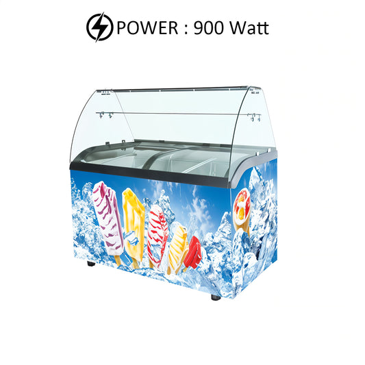 THS Ice Cream Display Freezer, 900 W, 127 x 68 x 85 cm
