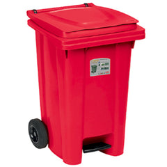 Stefanplast SFH.25702 Red Wheeled Bin with Pedal, 120 L