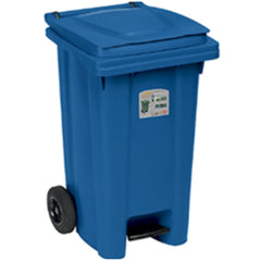 Stefanplast SFH.25703 Traffic Blue Wheeled Bin with Pedal, 120 L
