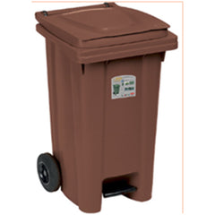 Stefanplast SFH.25704 Soil Brown Wheeled Bin with Pedal, 120 L