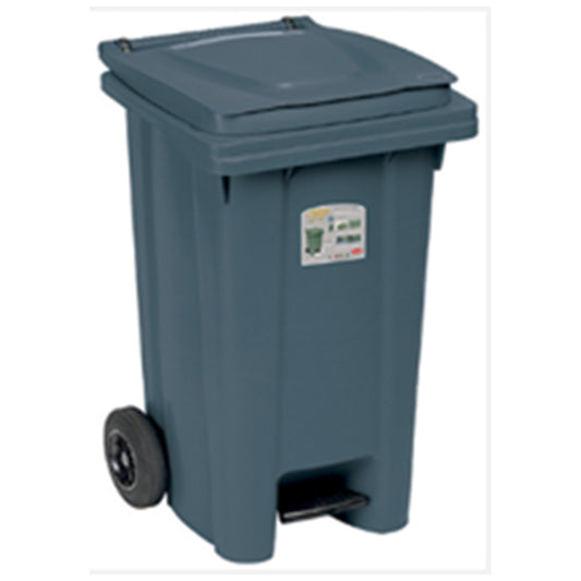 Stefanplast SFH.25706 Iron grey Wheeled bin with Pedal, 120 L