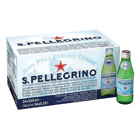 San Pellegrino Sparkling Water 250ml Glass, Pack of 24pcs
