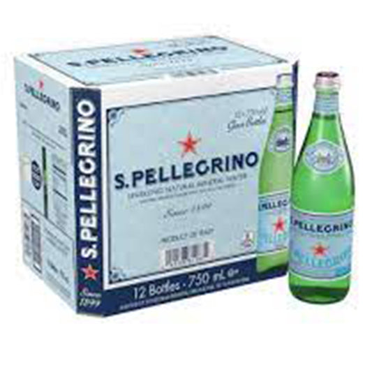 San Pellegrino Sparkling Water 750ml Glass, Pack of 12pcs