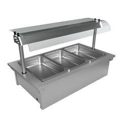 AISI 304 Stainless Steel (18/10) Table Top Bain Marie with Sneeze Guard