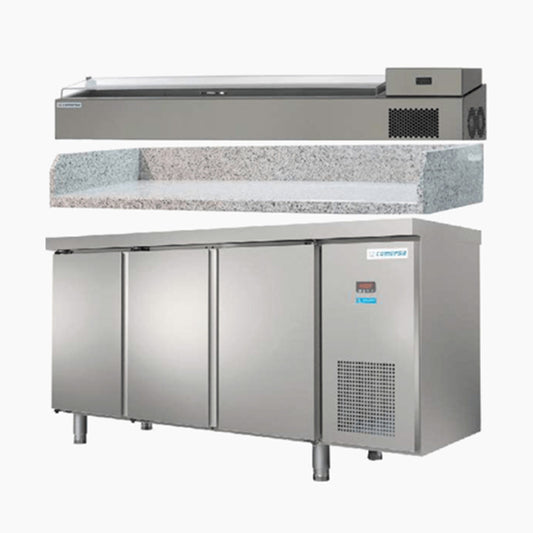 THS TAG380NMV Pizza Preparation Chiller 3 Doors