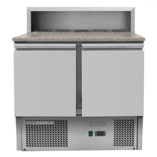THS THPS900 Two Doors Saladette Chiller With Marble Top