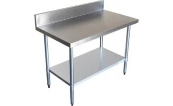 Arex TR616A Stainless Steel Work Table with Under Shelve and Rear Back, 160x60x85 cm