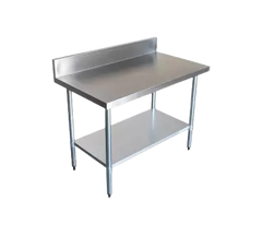 Arex TR715A Stainless Steel Work Table with Bottom Shelf and Rear Upstand, 150x70x85 cm