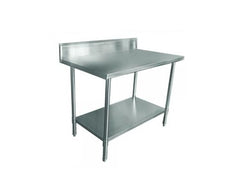 Arex TR720A Stainless Steel Work Table with Bottom Shelf and Rear Upstand, 20x70x85 cm