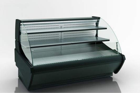 Docriluc VEP-9-20CC Double Curved Glass Refrigerated Display Cabinet 2 Shelves 3 Doors, 202.5x94x132 cm