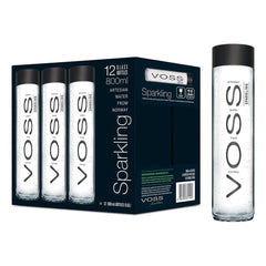 VOSS Sparkling Water 800ml, Pack of 12pcs