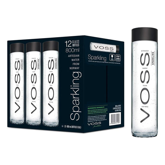 VOSS Sparkling Water 800ml, Pack of 12pcs