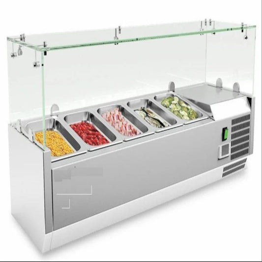 THS VRX1200/330 Stainless Steel Top Salad Bar with Flat Glass