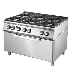 Modular R90/120CFGGB Gas Rnage Enamelled Container, 6 Burners, Maxi Oven, 120 x 90 x 87 cm