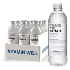 Vitamin Well Reload Lemon/Lime Vitamin B + D Magnesium + Zinc, 500ML, Pack of 12pcs