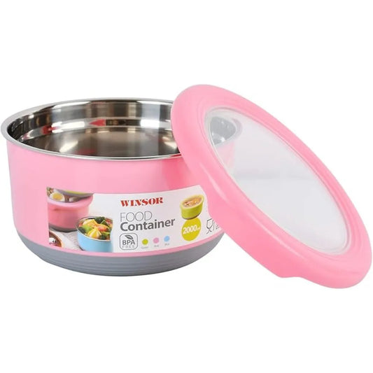 WINSOR WFC2000-P S/S FOOD CONTAINER - 2 ltr. CAPACITY / PINK COLOR