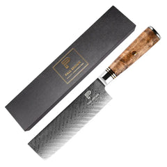 7" Nakiri Knife AUS-10 Damascus Steel